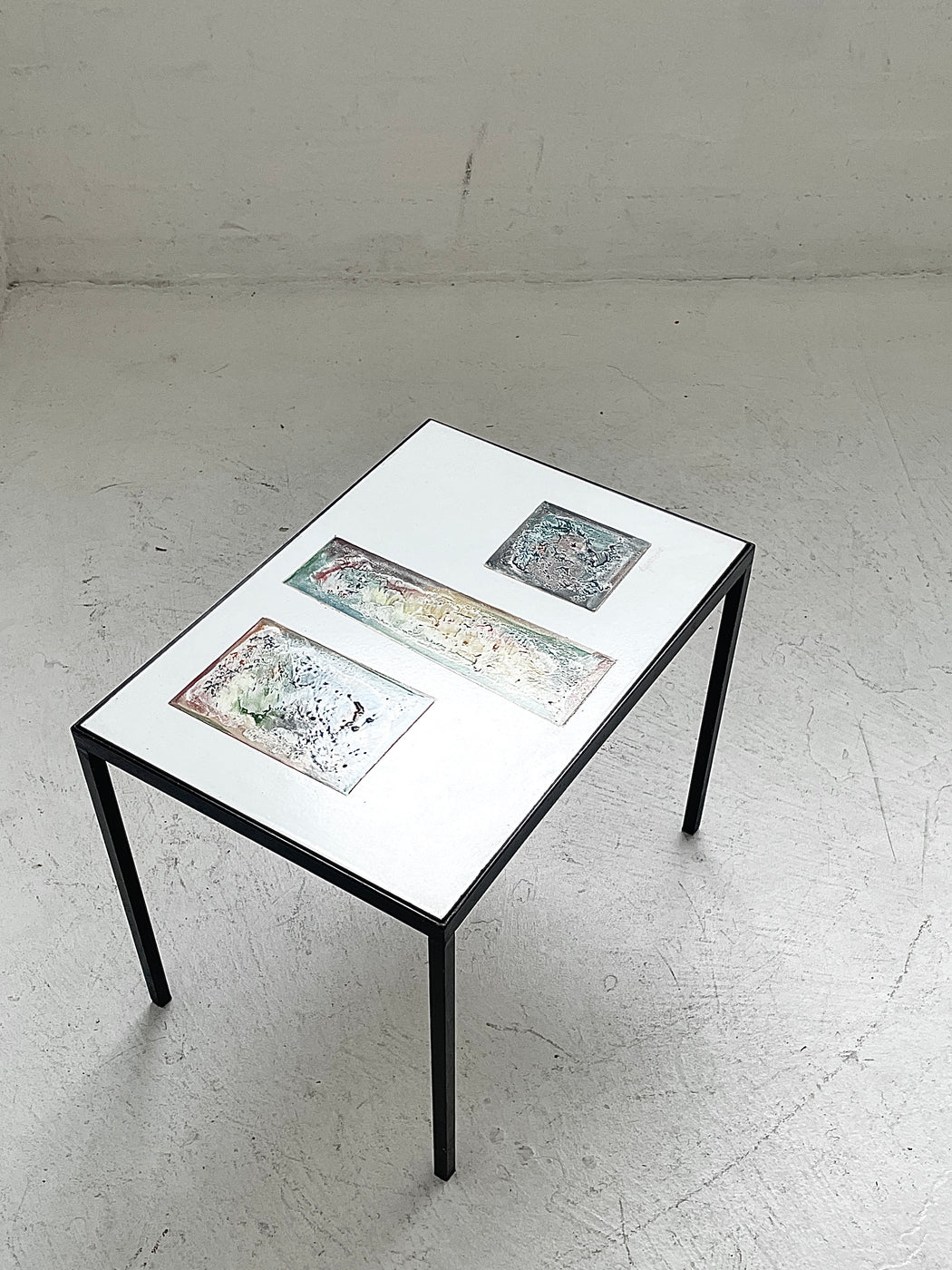 Dutch Side Table with Original Enamelled Artwork