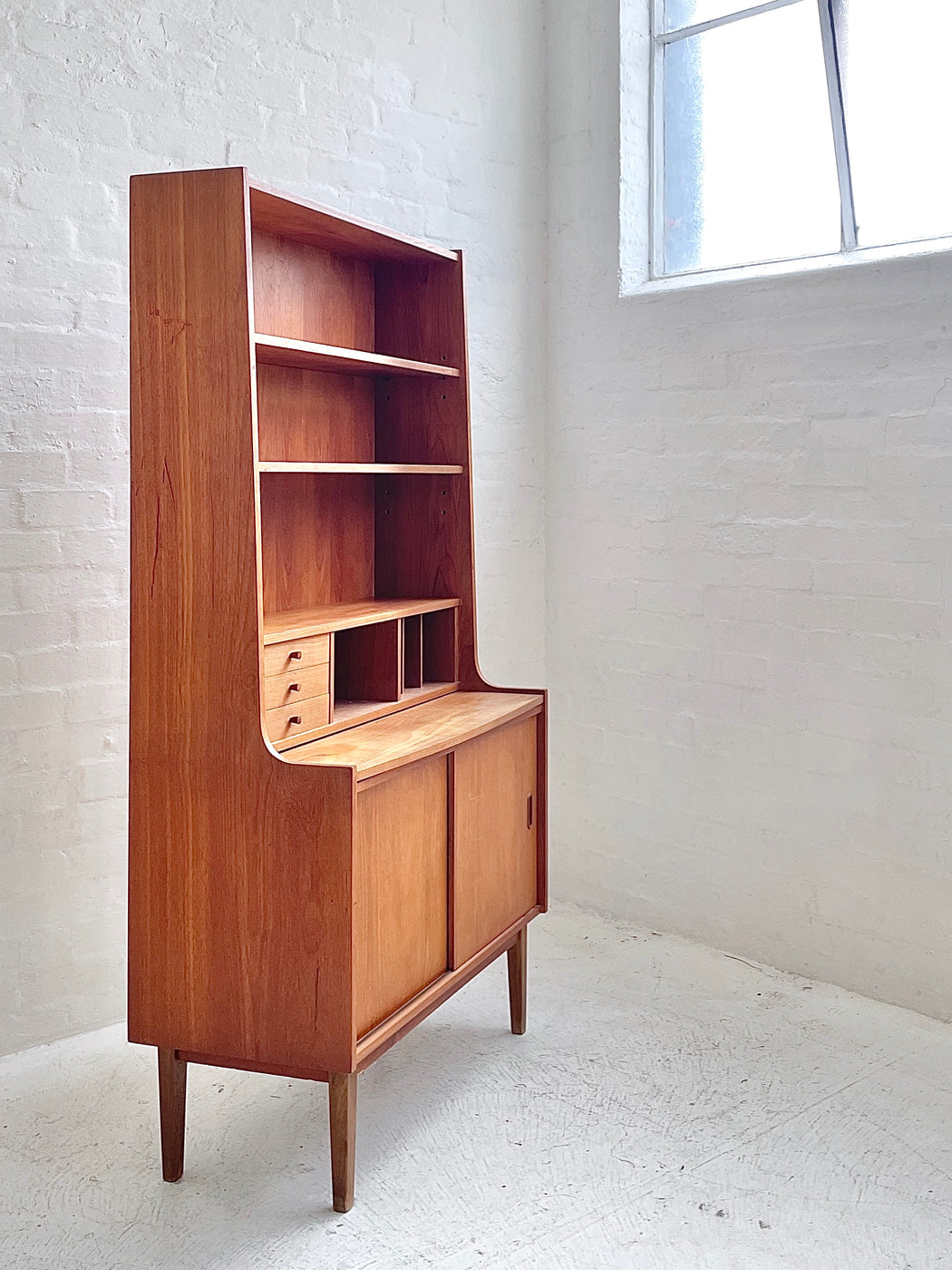 Danish Teak Bureau Bookcase