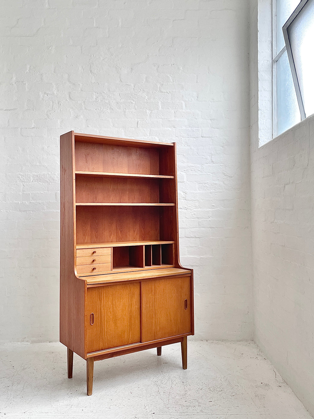 Danish Teak Bureau Bookcase