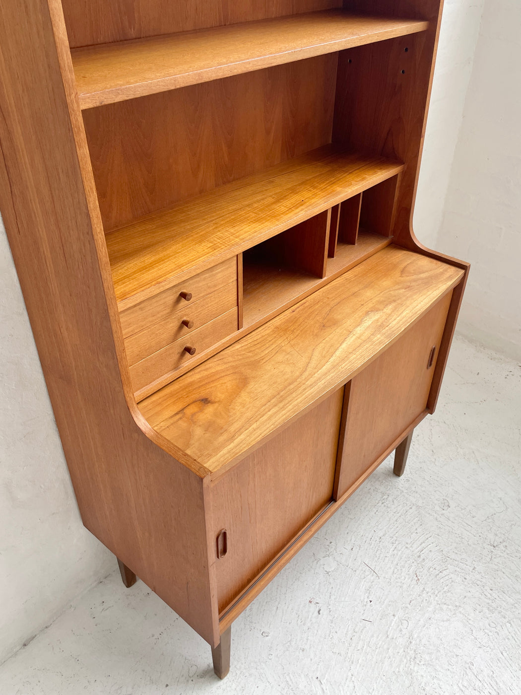 Danish Teak Bureau Bookcase