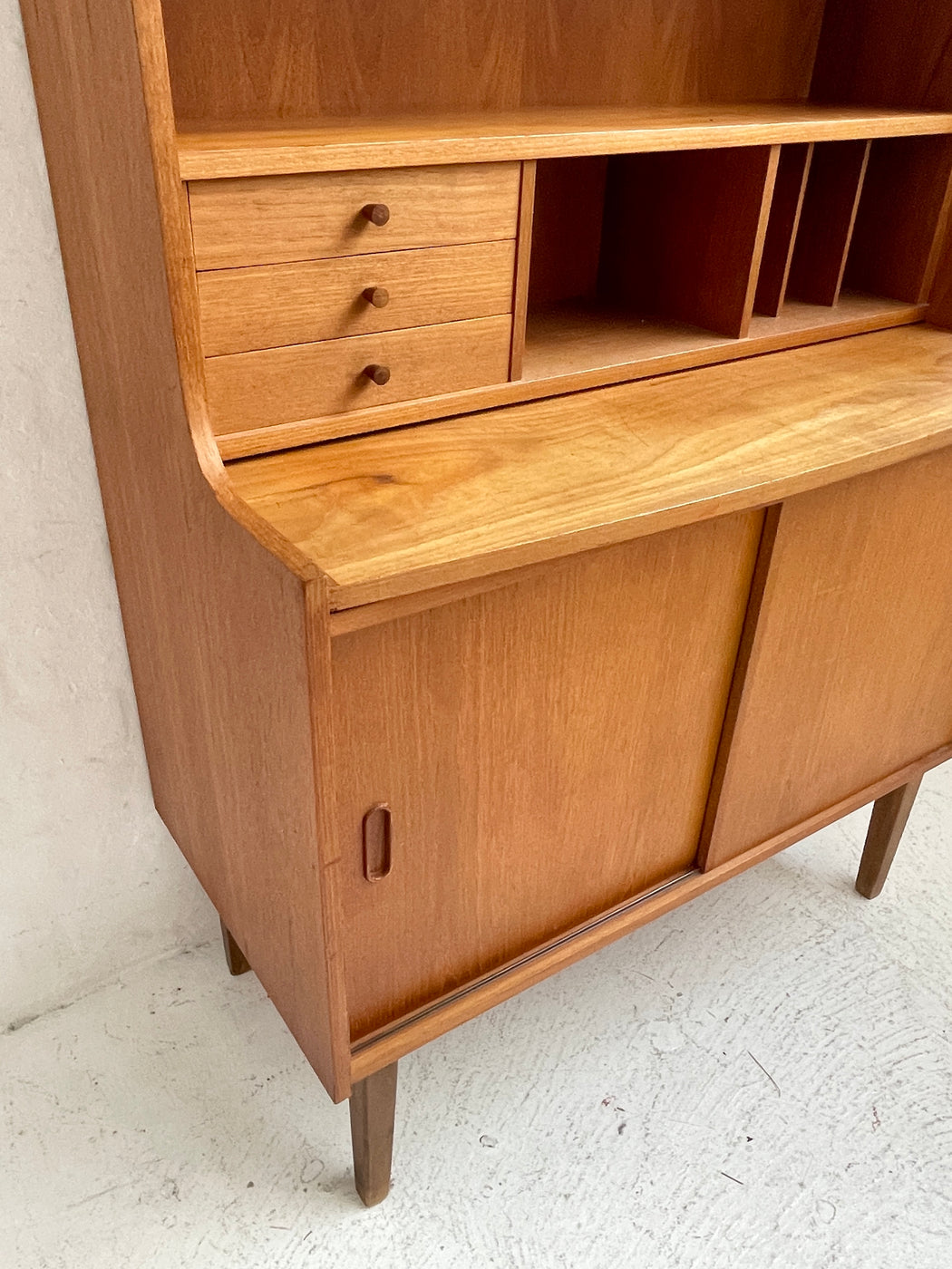 Danish Teak Bureau Bookcase