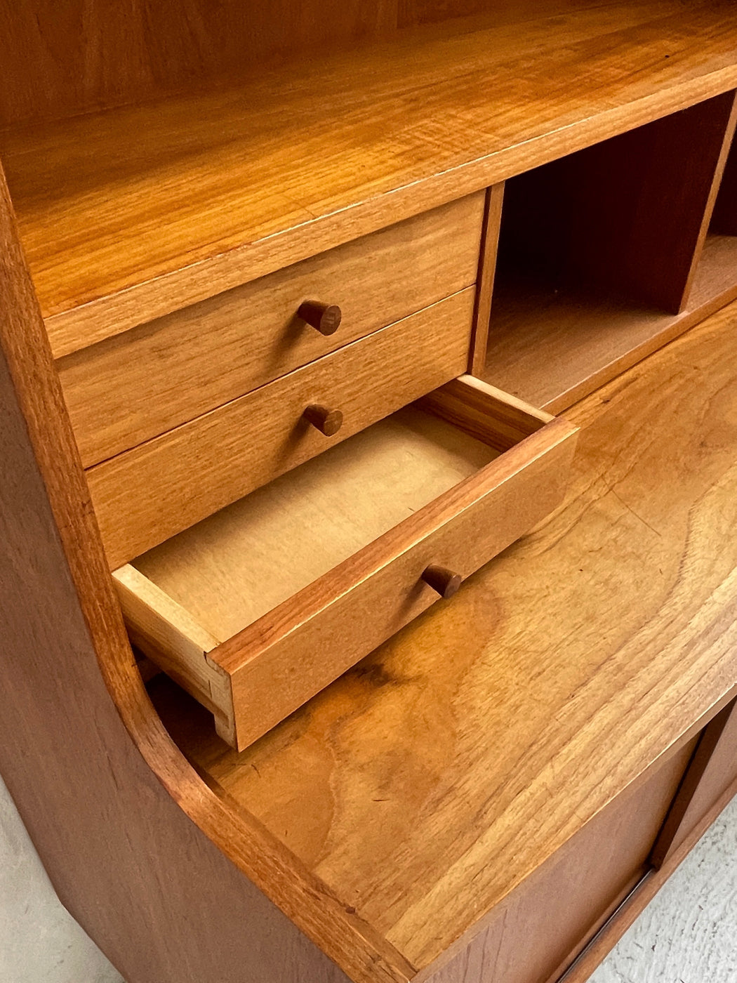 Danish Teak Bureau Bookcase