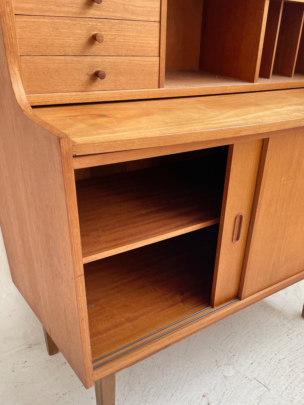 Danish Teak Bureau Bookcase