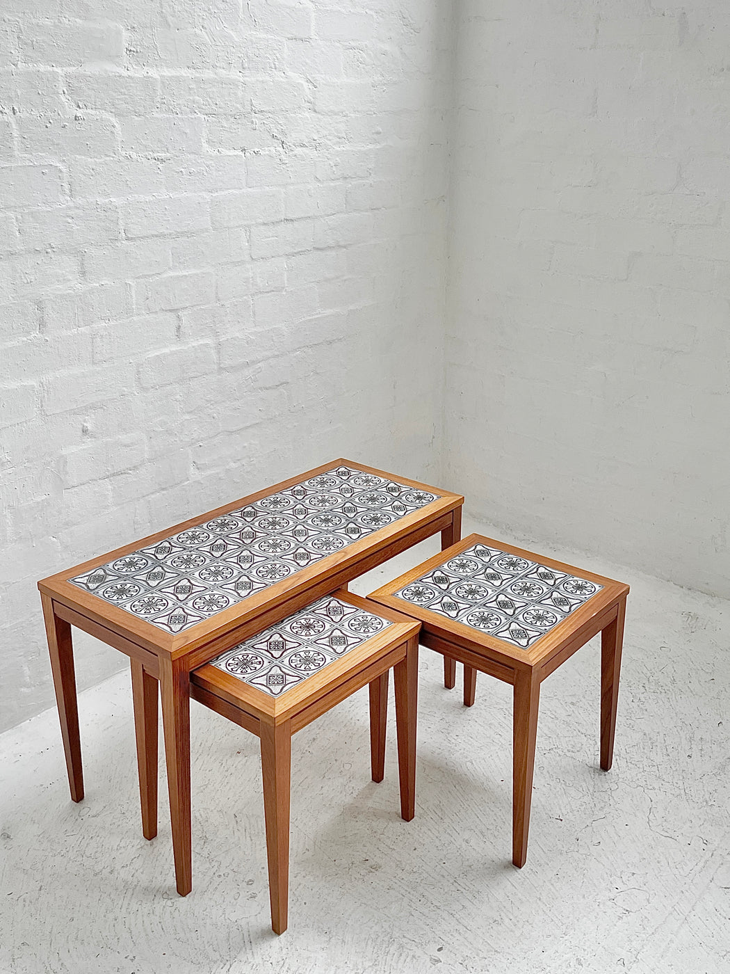 Danish Tile-topped Nesting Tables