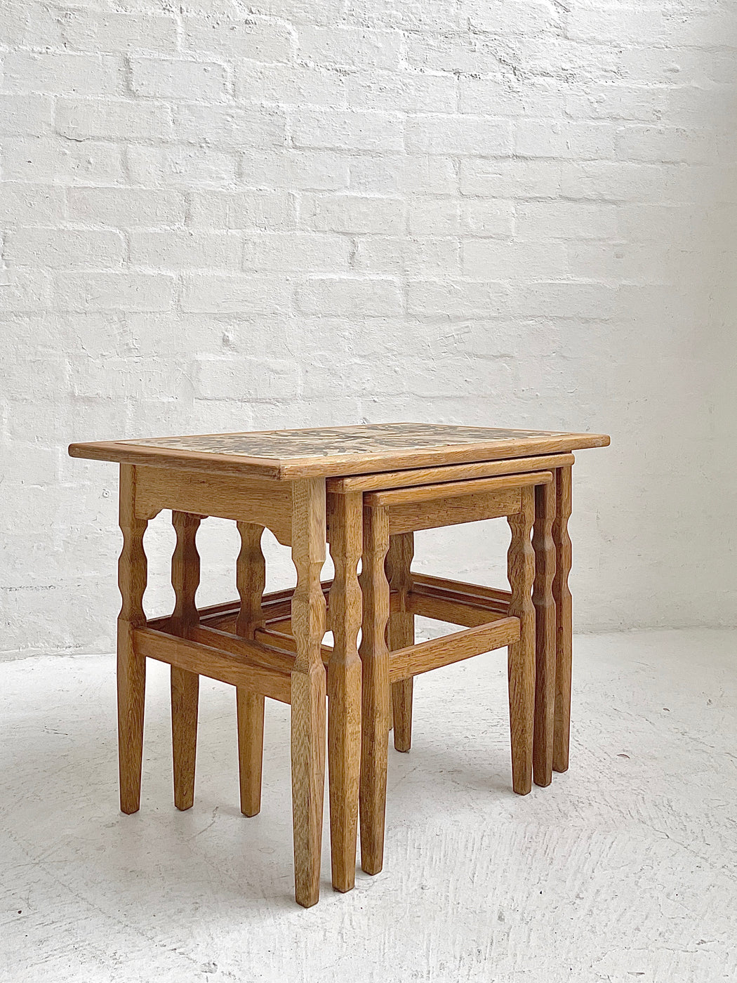 Henning Kjærnulf Tile-Topped Nesting Table