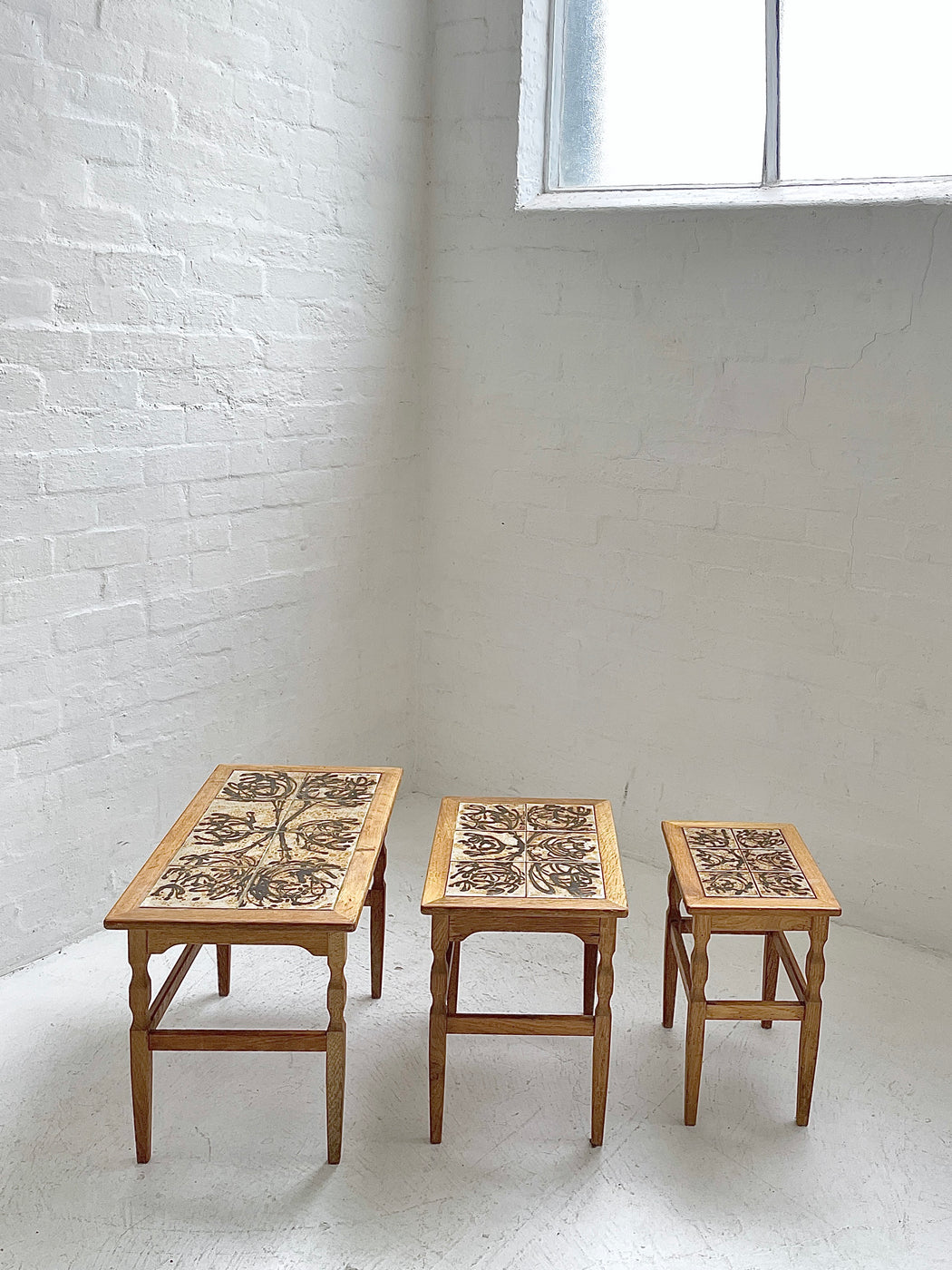 Henning Kjærnulf Tile-Topped Nesting Table