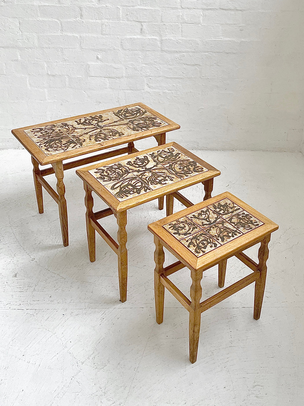 Henning Kjærnulf Tile-Topped Nesting Table