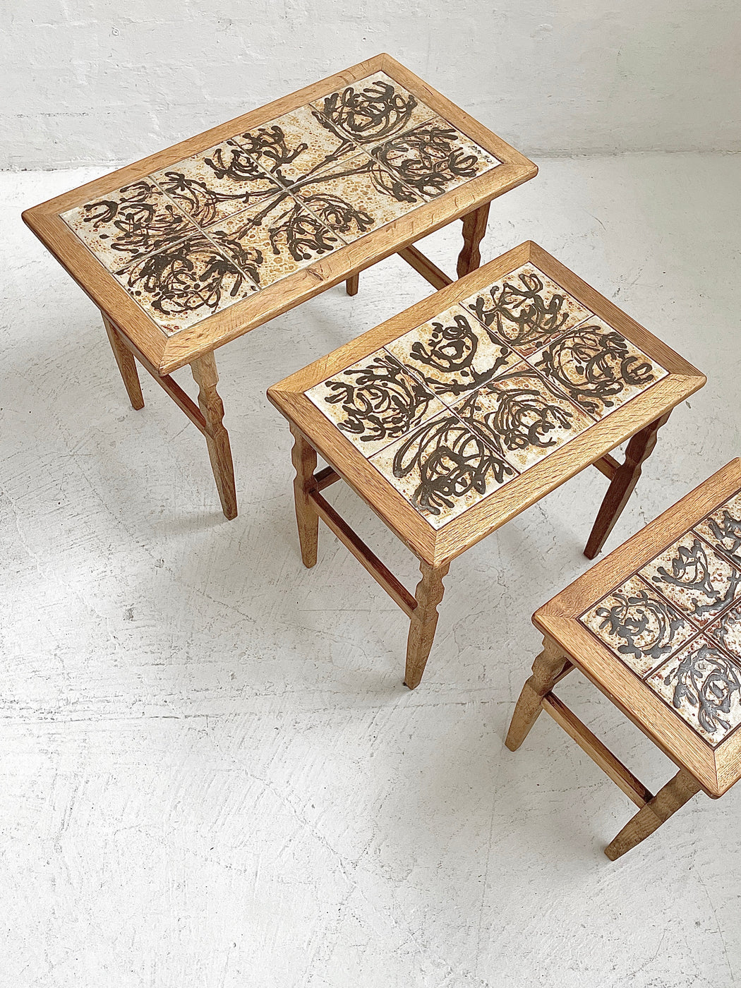 Henning Kjærnulf Tile-Topped Nesting Table