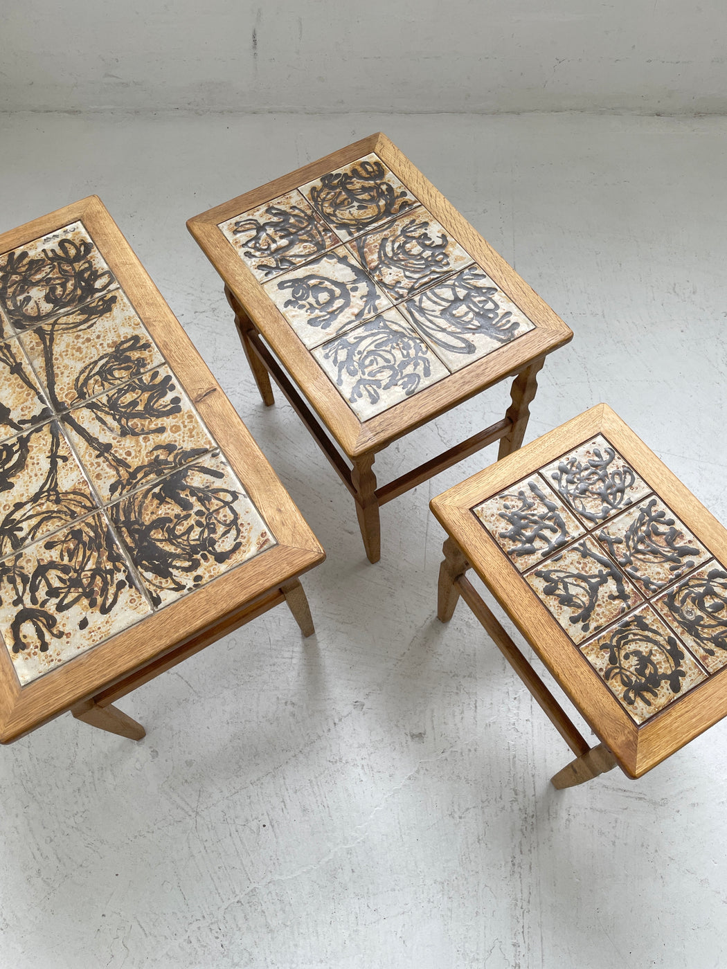 Henning Kjærnulf Tile-Topped Nesting Table