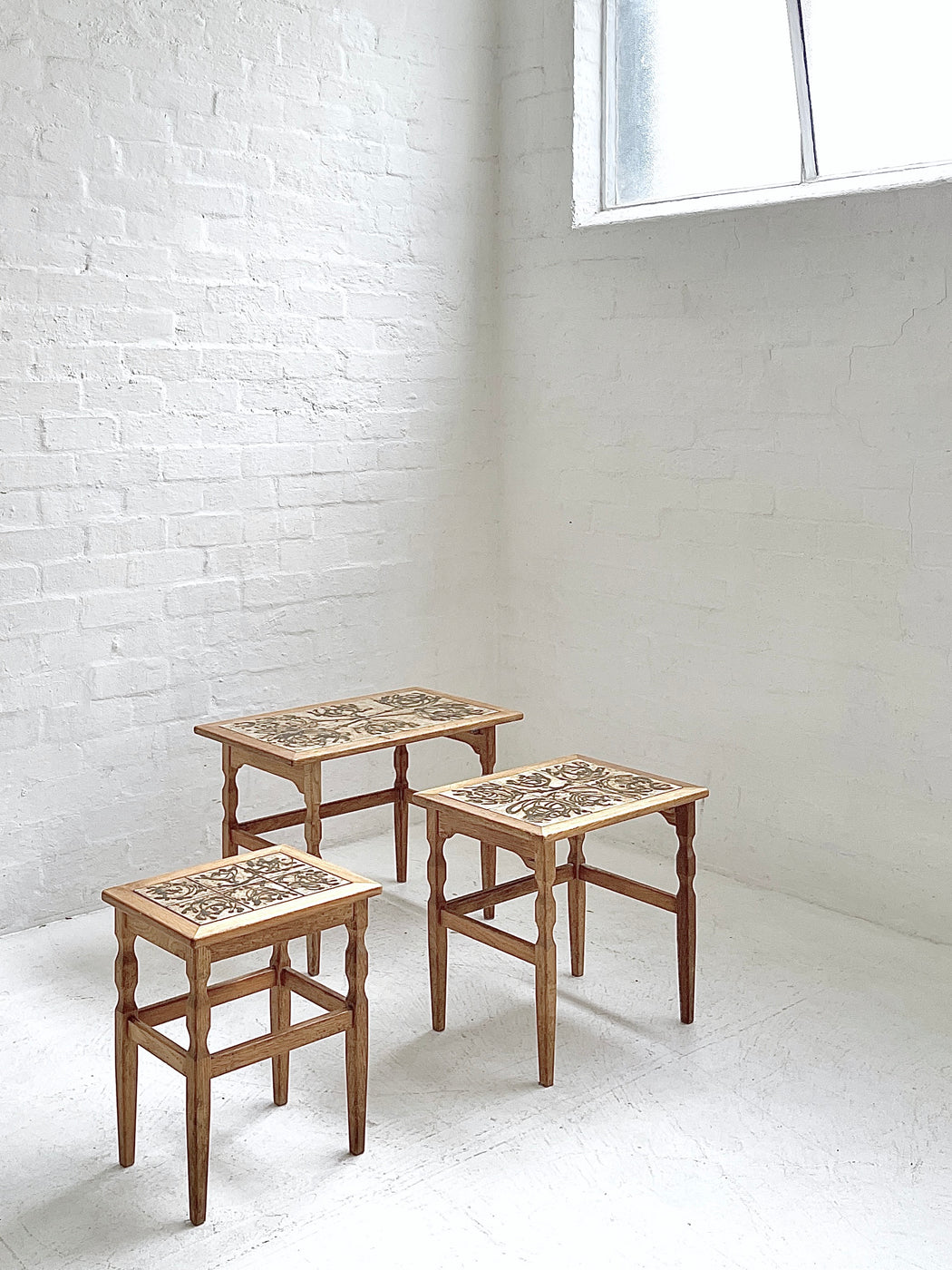 Henning Kjærnulf Tile-Topped Nesting Table