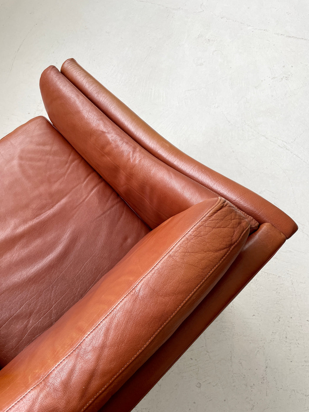 Danish Tan Leather Lounge Chair