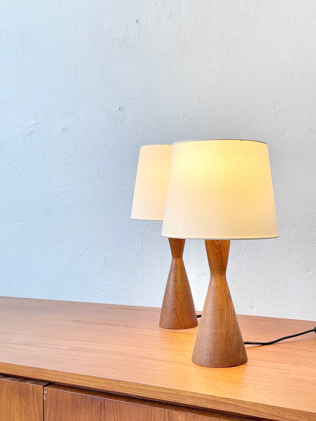 Mid-century Oak Table Lamp