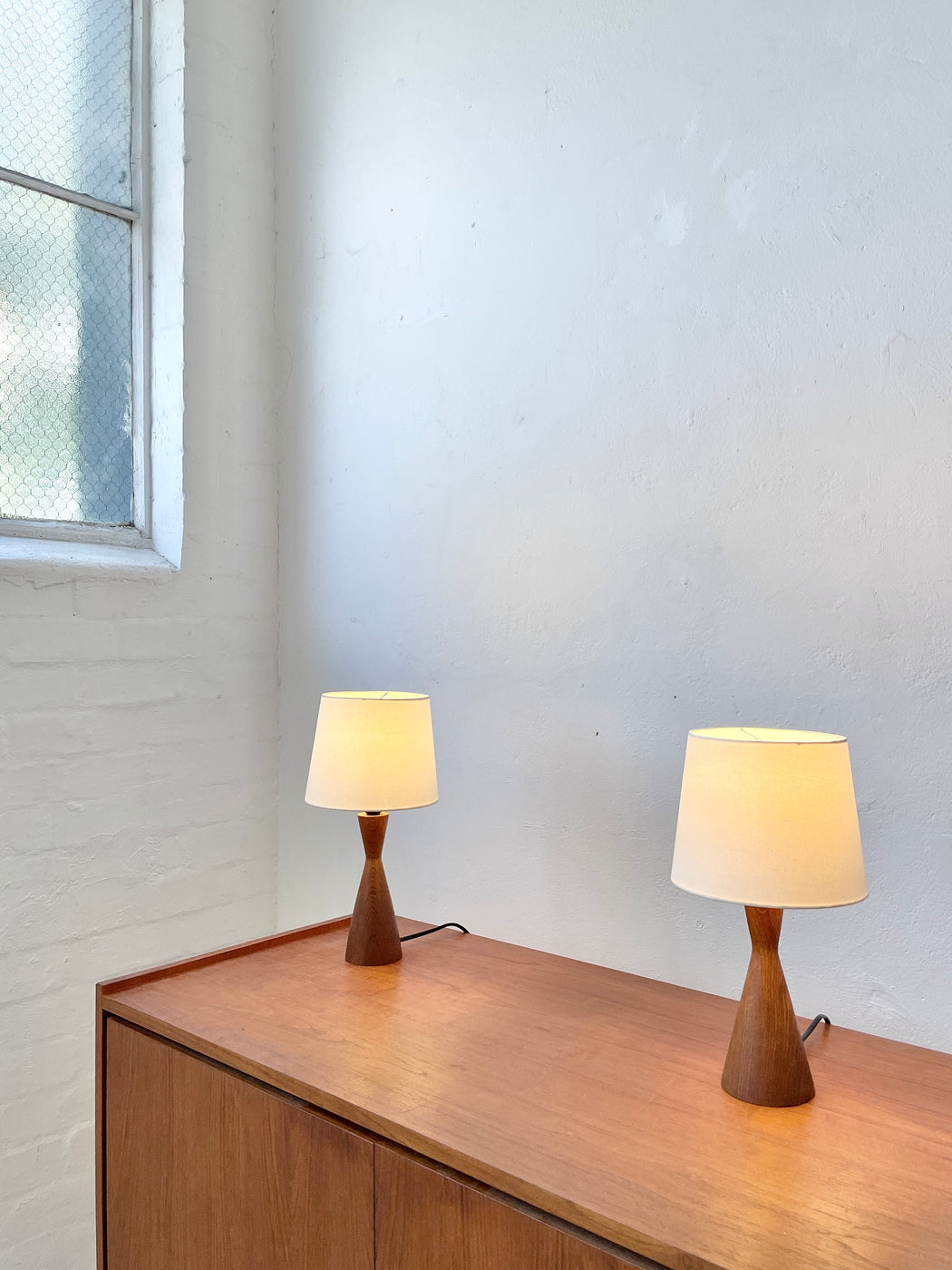 Mid-century Oak Table Lamp