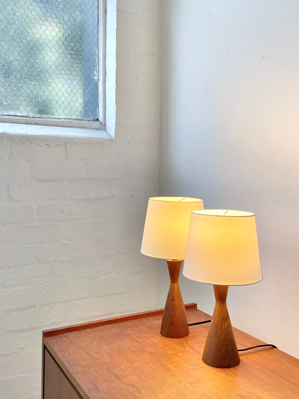 Mid-century Oak Table Lamp