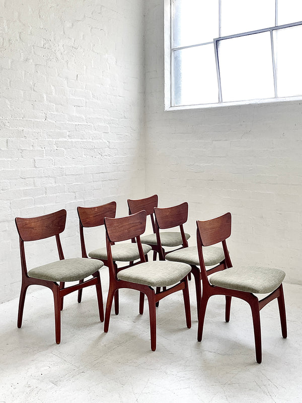 Six Danish Teak Dining Chairs