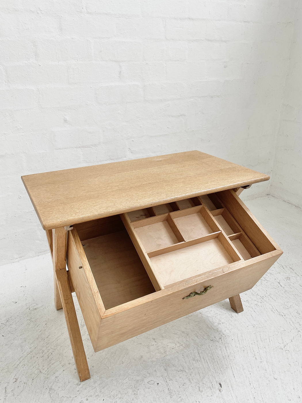 Henning Kjærnulf Oak Side Table & Sewing Tidy
