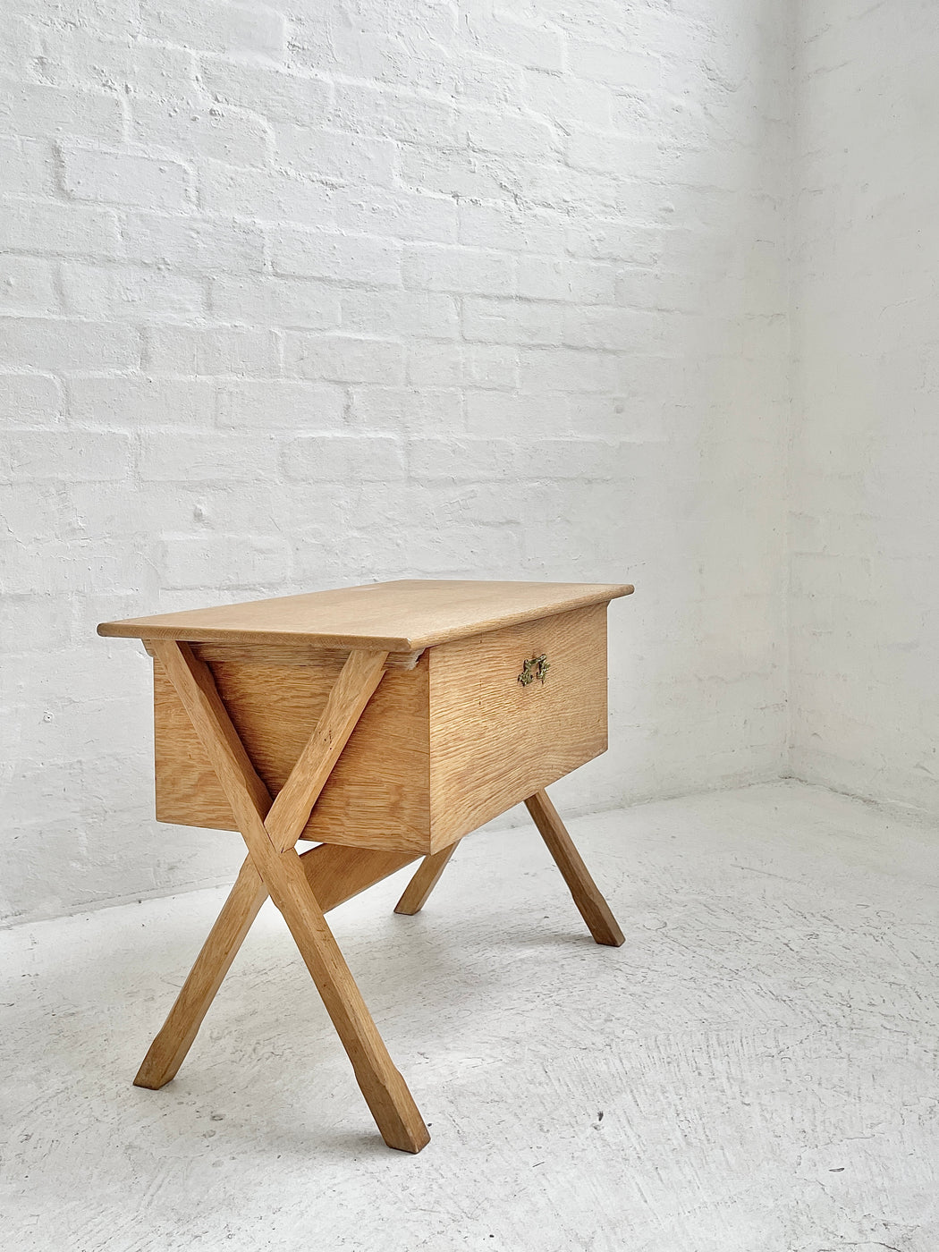 Henning Kjærnulf Oak Side Table & Sewing Tidy