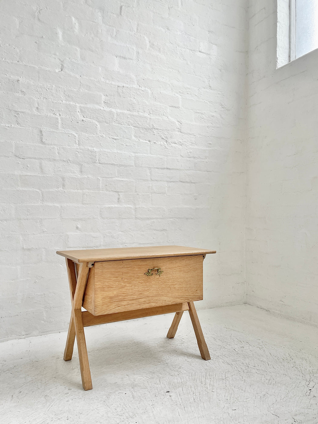 Henning Kjærnulf Oak Side Table & Sewing Tidy
