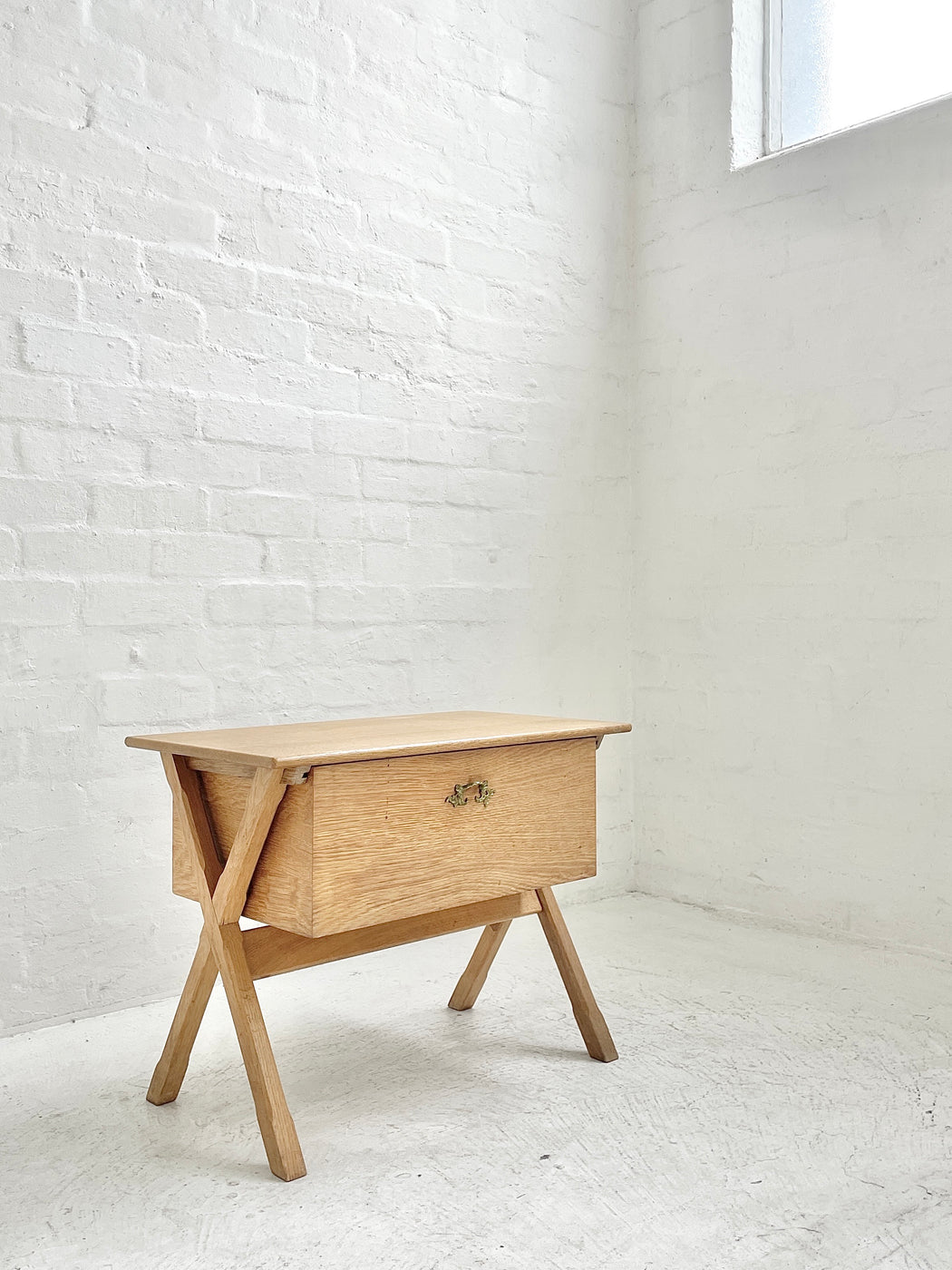 Henning Kjærnulf Oak Side Table & Sewing Tidy