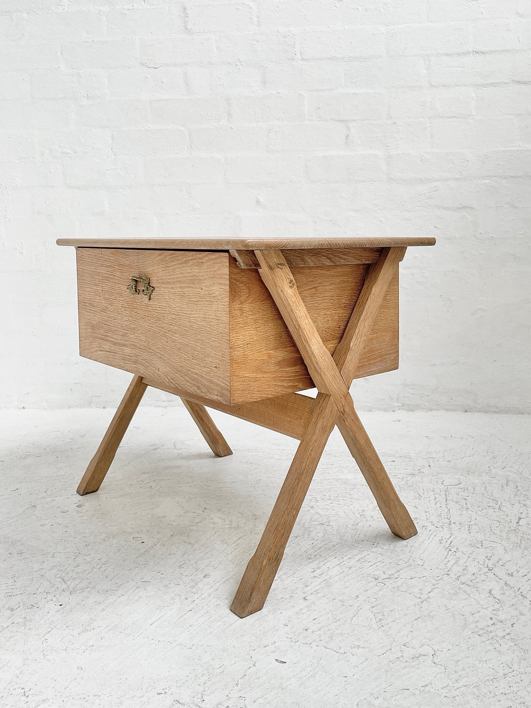 Henning Kjærnulf Oak Side Table & Sewing Tidy