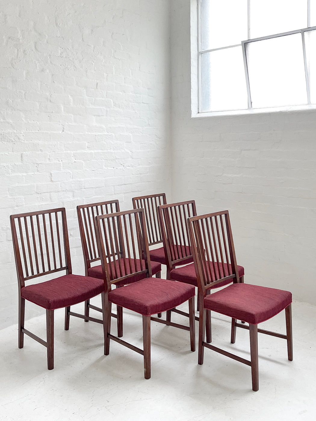 Six Danish Spoke-back Dining Chairs