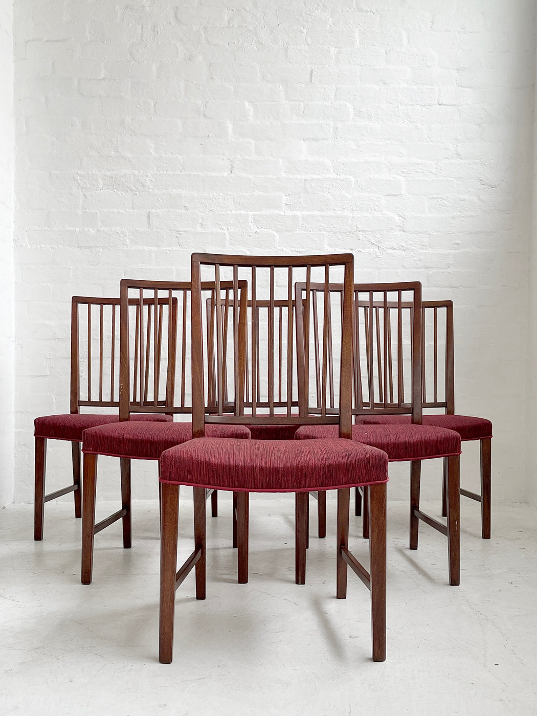 Six Danish Spoke-back Dining Chairs