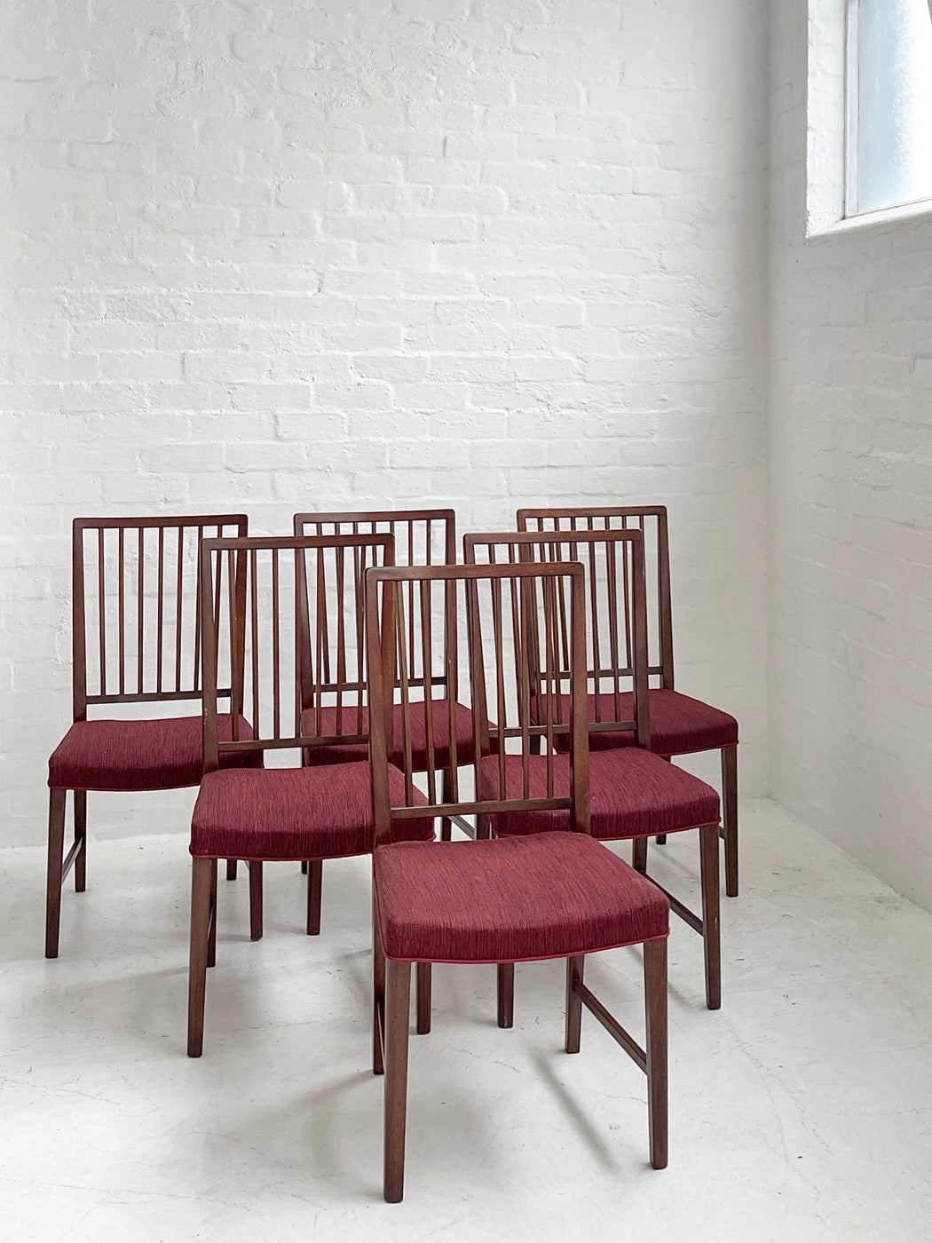 Six Danish Spoke-back Dining Chairs