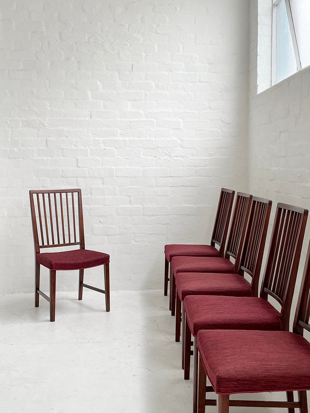 Six Danish Spoke-back Dining Chairs