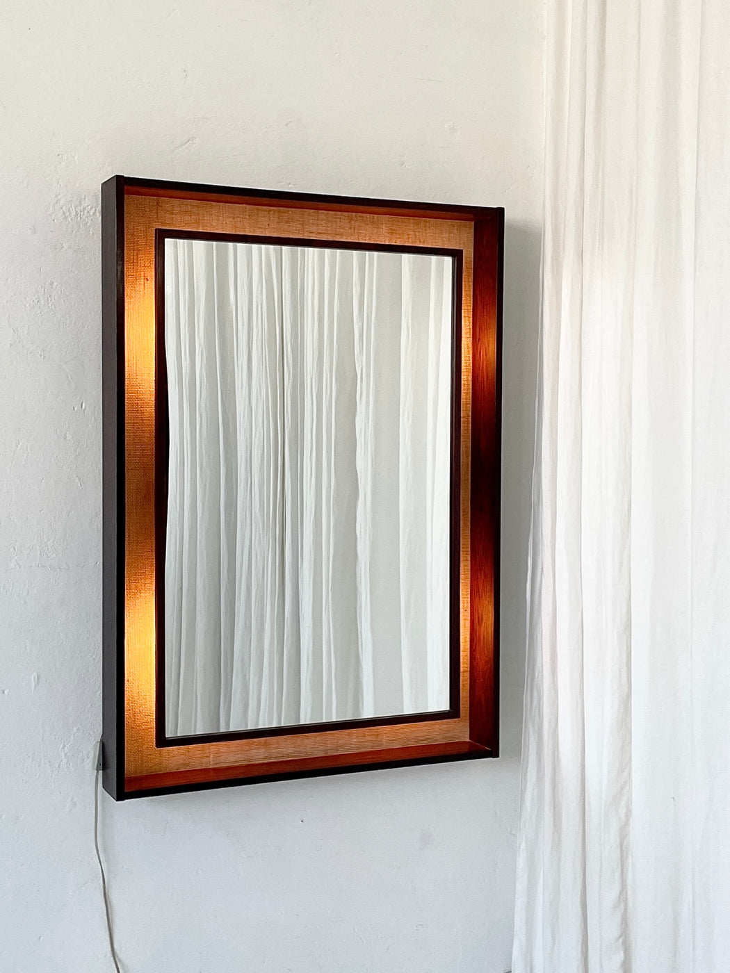 Danish Rosewood Lighted Dressing Mirror