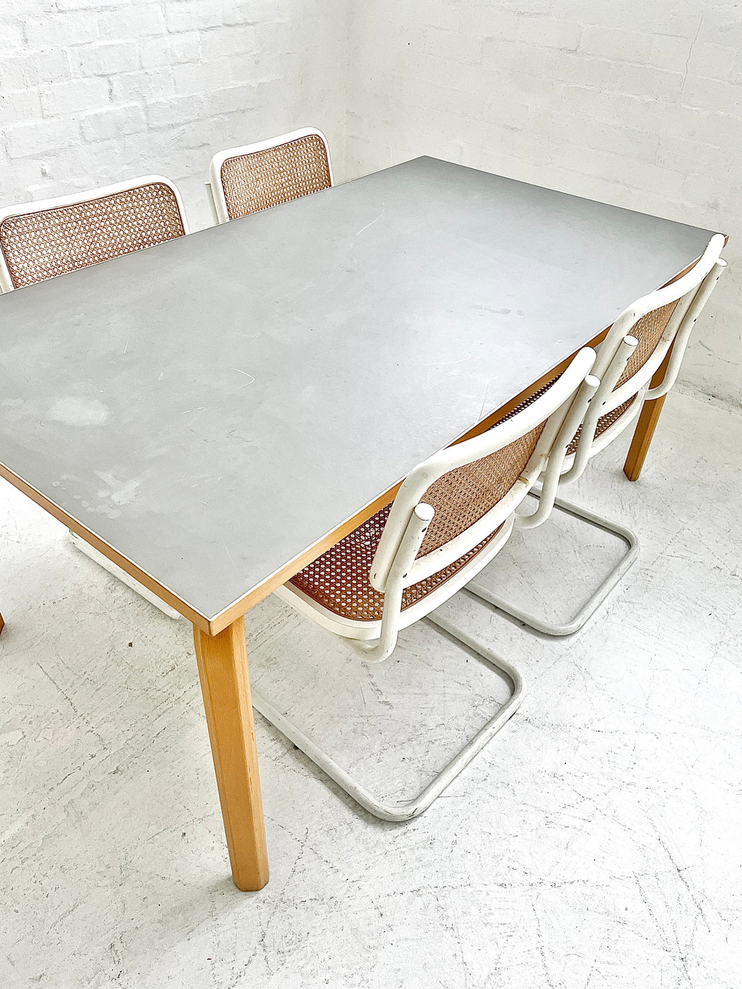 Danish Beech & Linoleum Table/Desk