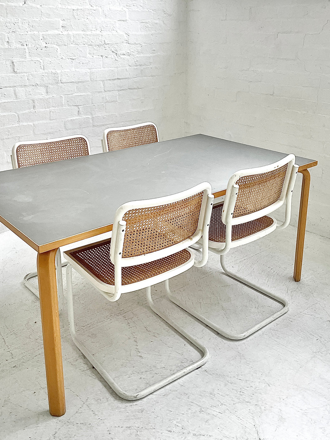 Danish Beech & Linoleum Table/Desk