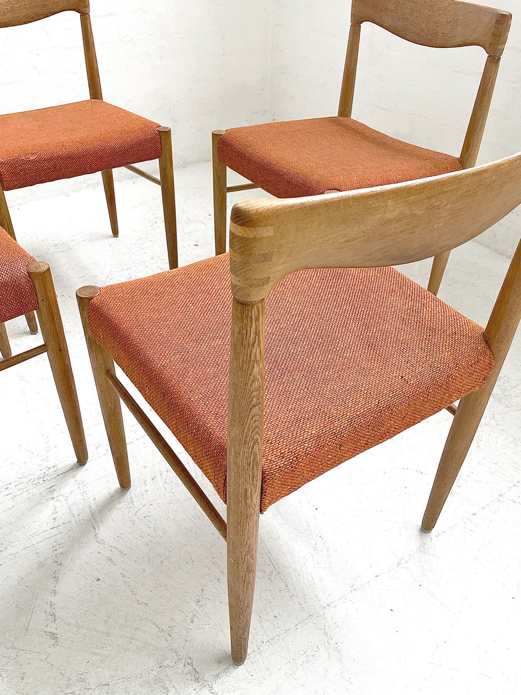 Set of Four H.W. Klein Oak Dining Chairs