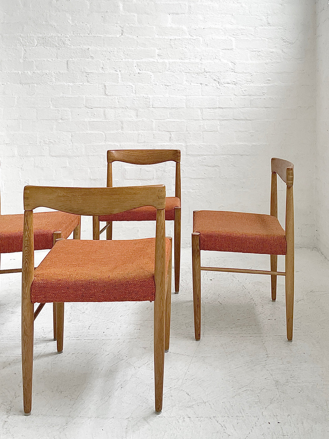 Set of Four H.W. Klein Oak Dining Chairs