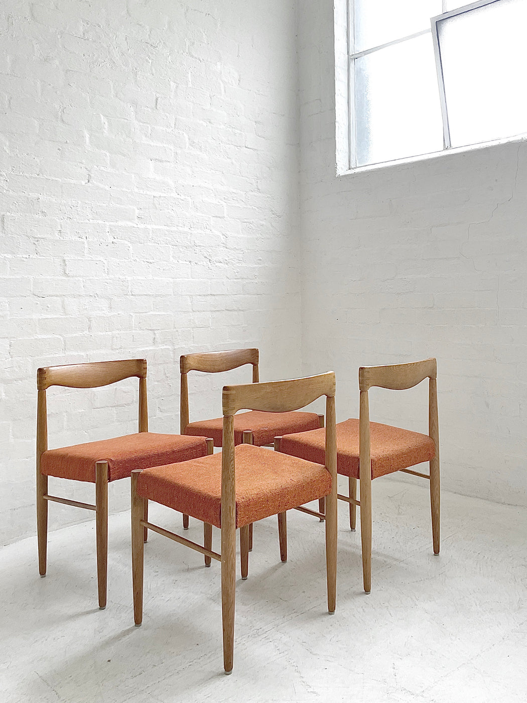Set of Four H.W. Klein Oak Dining Chairs