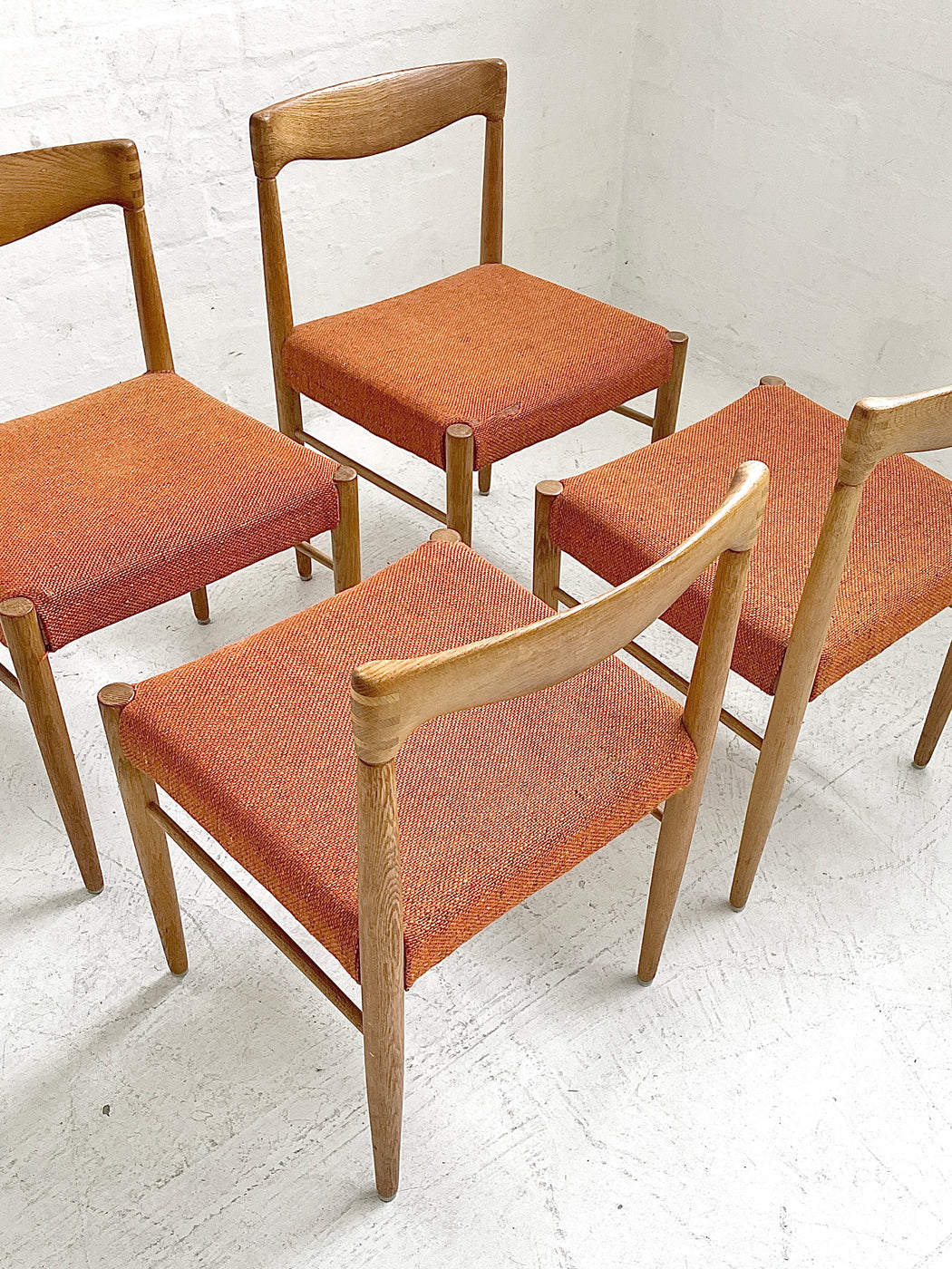 Set of Four H.W. Klein Oak Dining Chairs