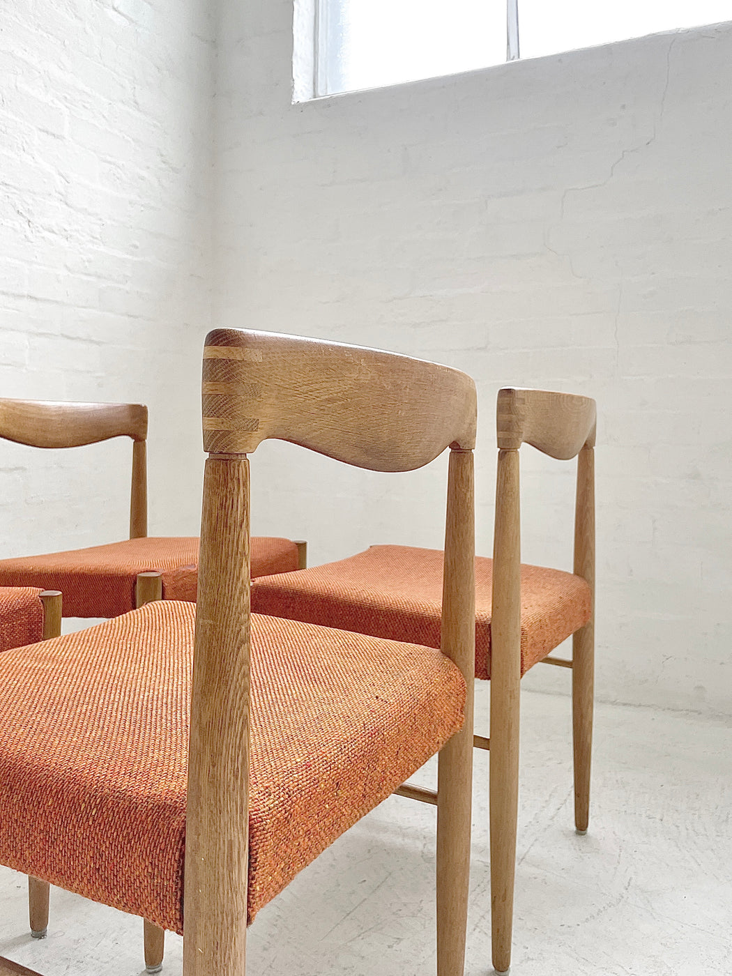 Set of Four H.W. Klein Oak Dining Chairs