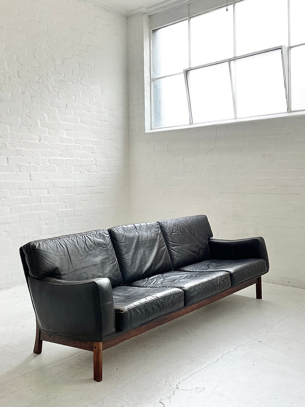 Danish Leather Three Seater Sofa