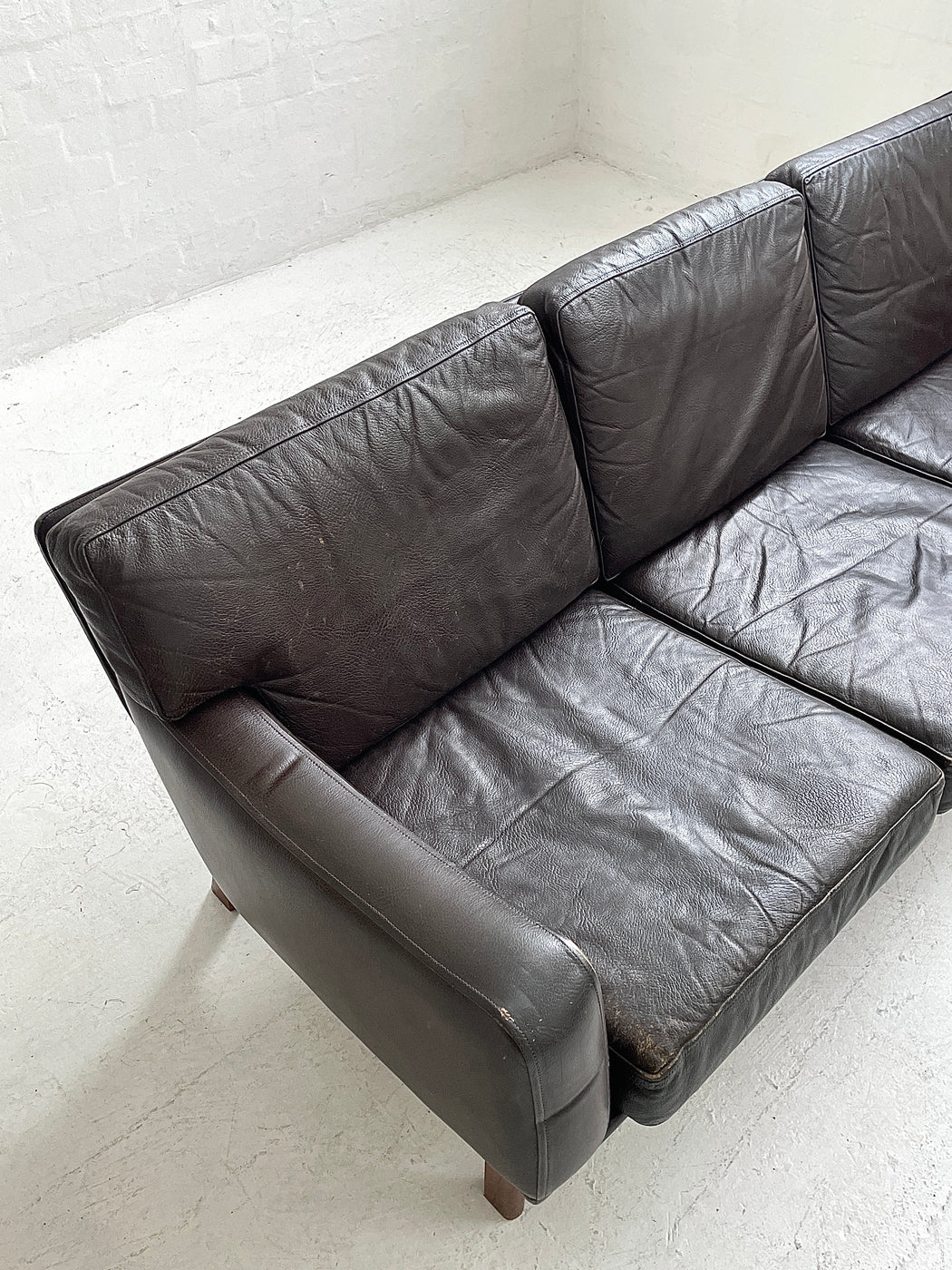 Danish Leather Three Seater Sofa
