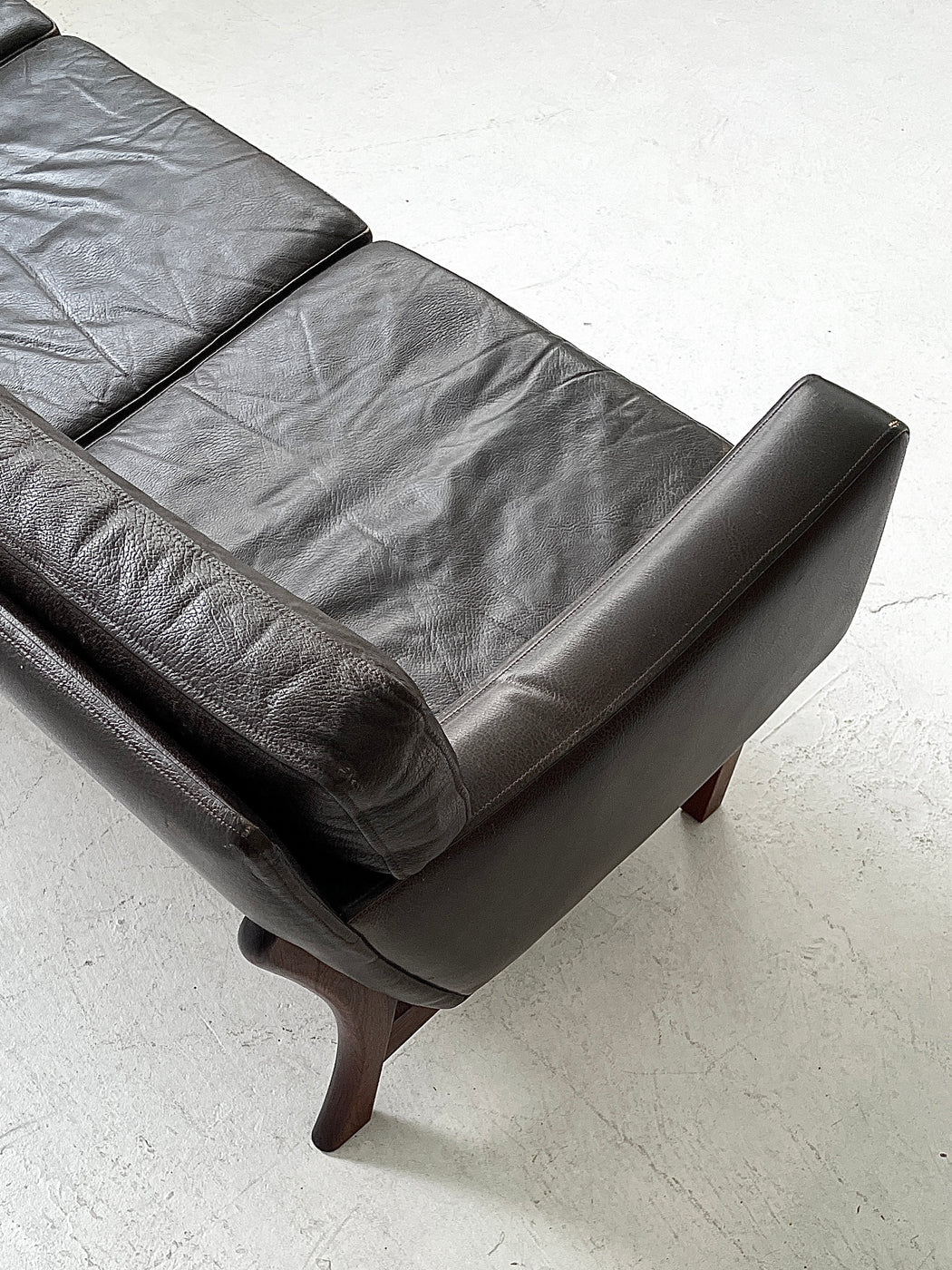 Danish Leather Three Seater Sofa