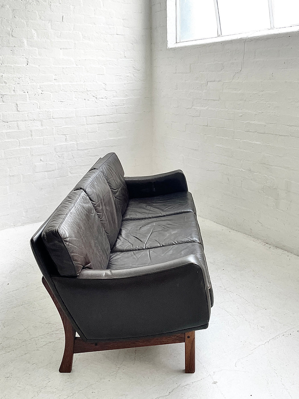 Danish Leather Three Seater Sofa