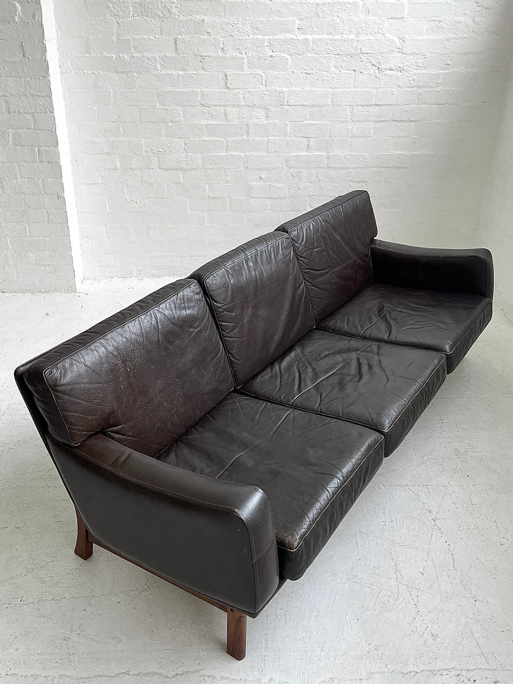 Danish Leather Three Seater Sofa