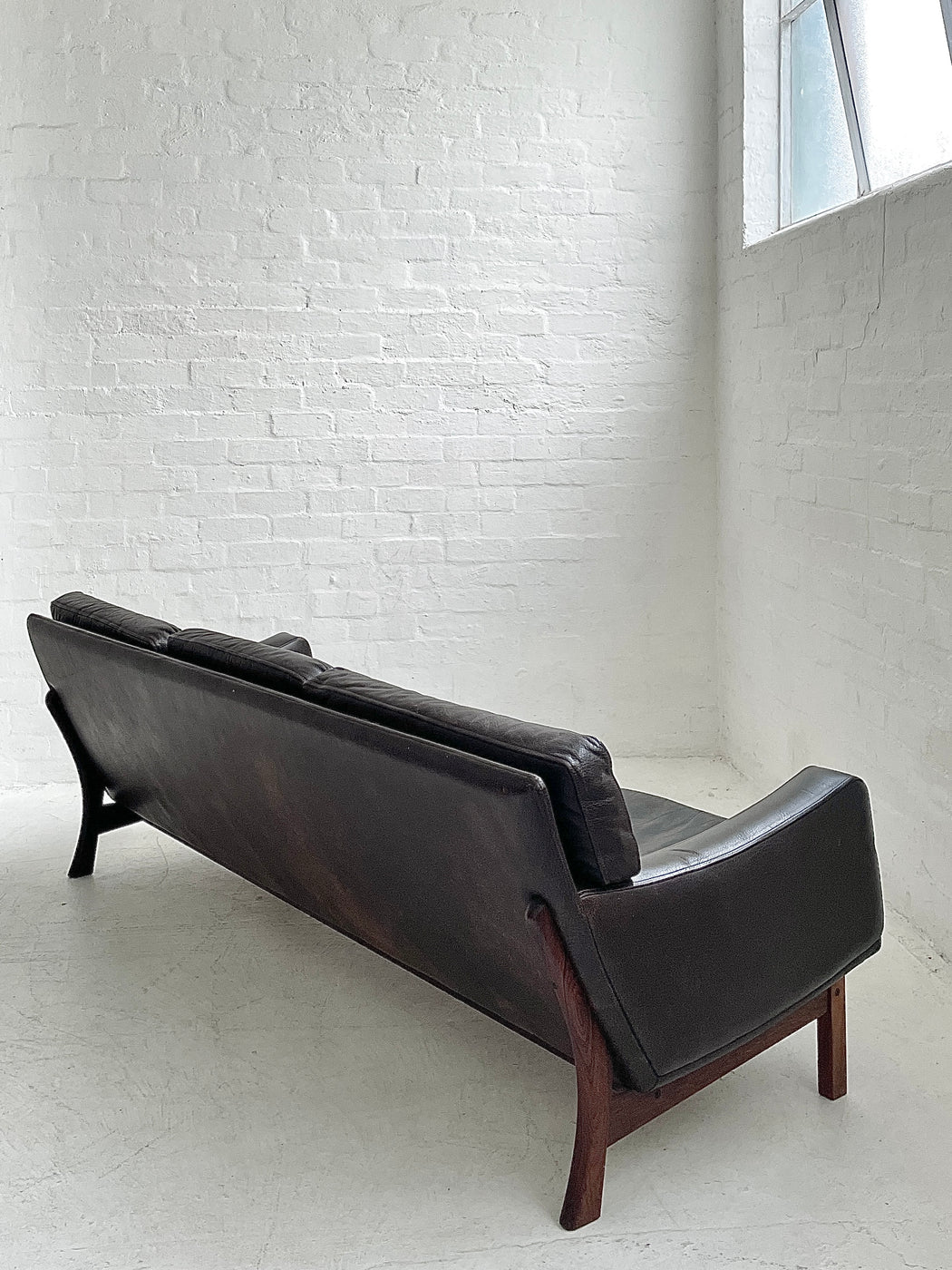 Danish Leather Three Seater Sofa