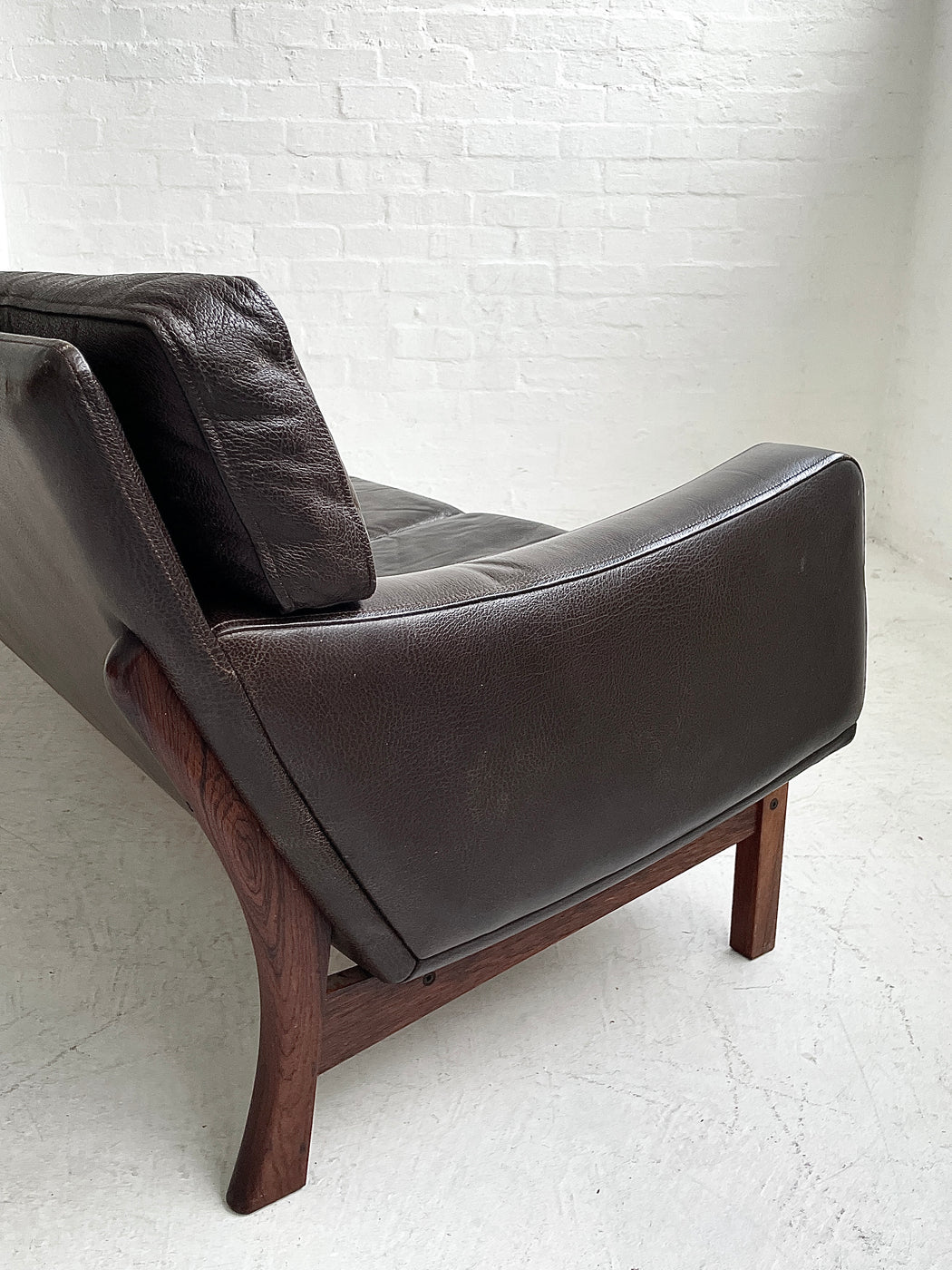 Danish Leather Three Seater Sofa