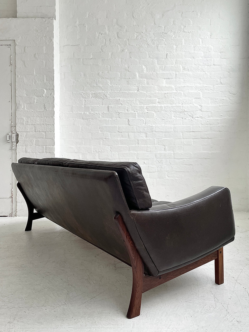 Danish Leather Three Seater Sofa