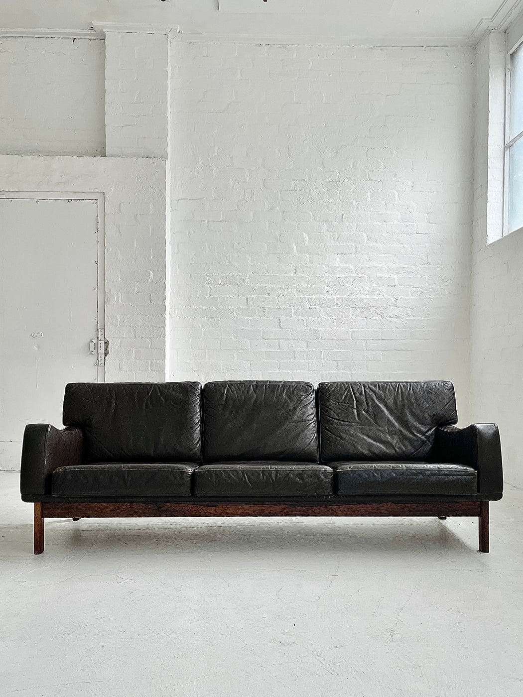 Danish Leather Three Seater Sofa