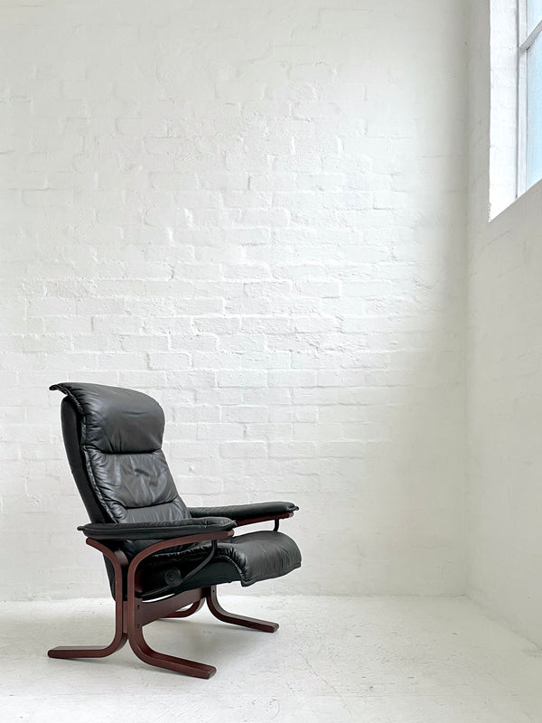 Reclining Leather Lounge Chair by 'Stressless'