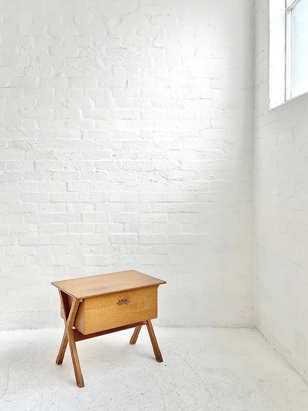 Henning Kjærnulf Oak Side Table & Sewing Tidy