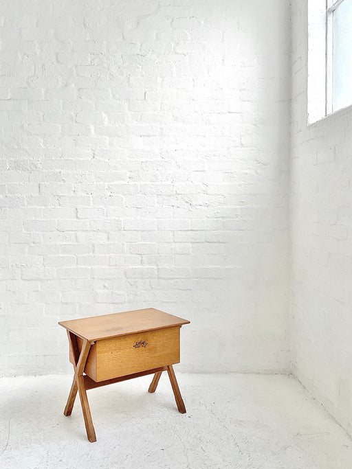 Henning Kjærnulf Oak Side Table & Sewing Tidy