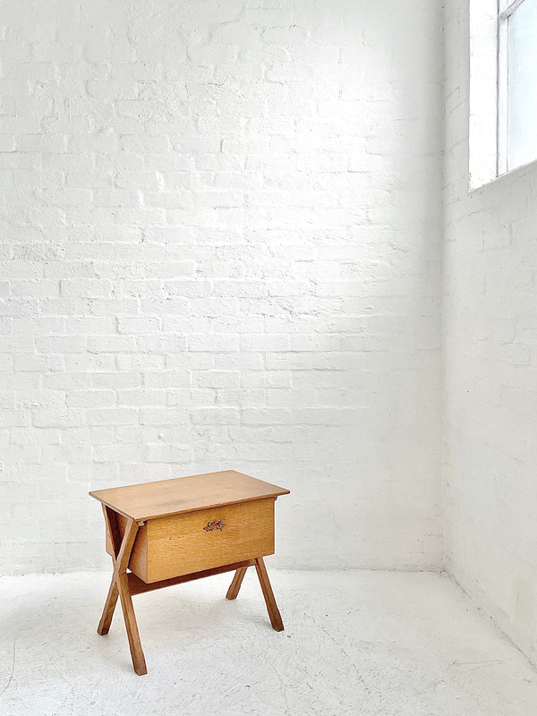 Henning Kjærnulf Oak Side Table & Sewing Tidy