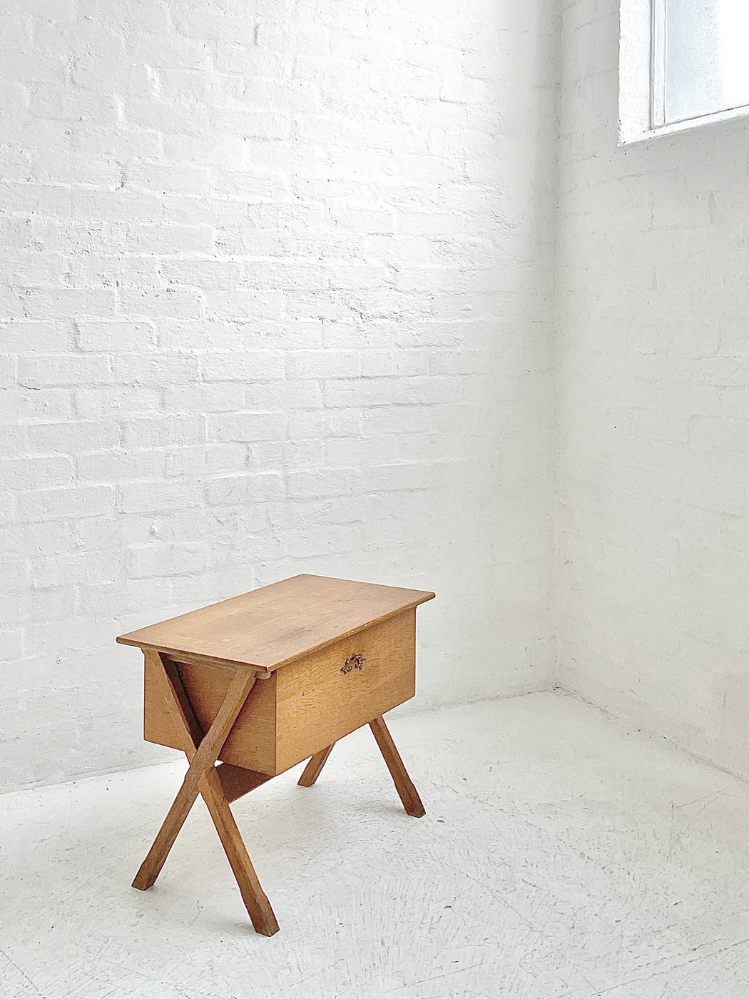 Henning Kjærnulf Oak Side Table & Sewing Tidy